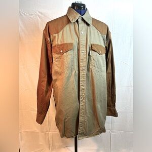 Carhartt canvas snap button dual tone shirt. Size large, tall.